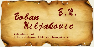 Boban Miljaković vizit kartica